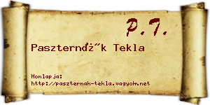 Paszternák Tekla névjegykártya